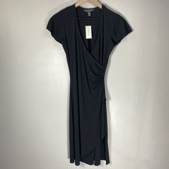 Forth & Towne Prize XS Short Sleeve little Black Dress v-neck extra small - Picture 1 of 11